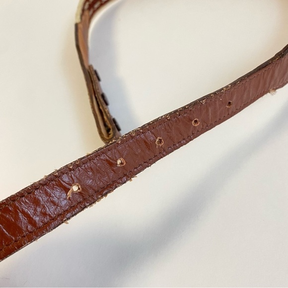 Vintage Hitched Horse Horsehair Belt Western Brown Leather Braided Unisex 26 28 main image 7